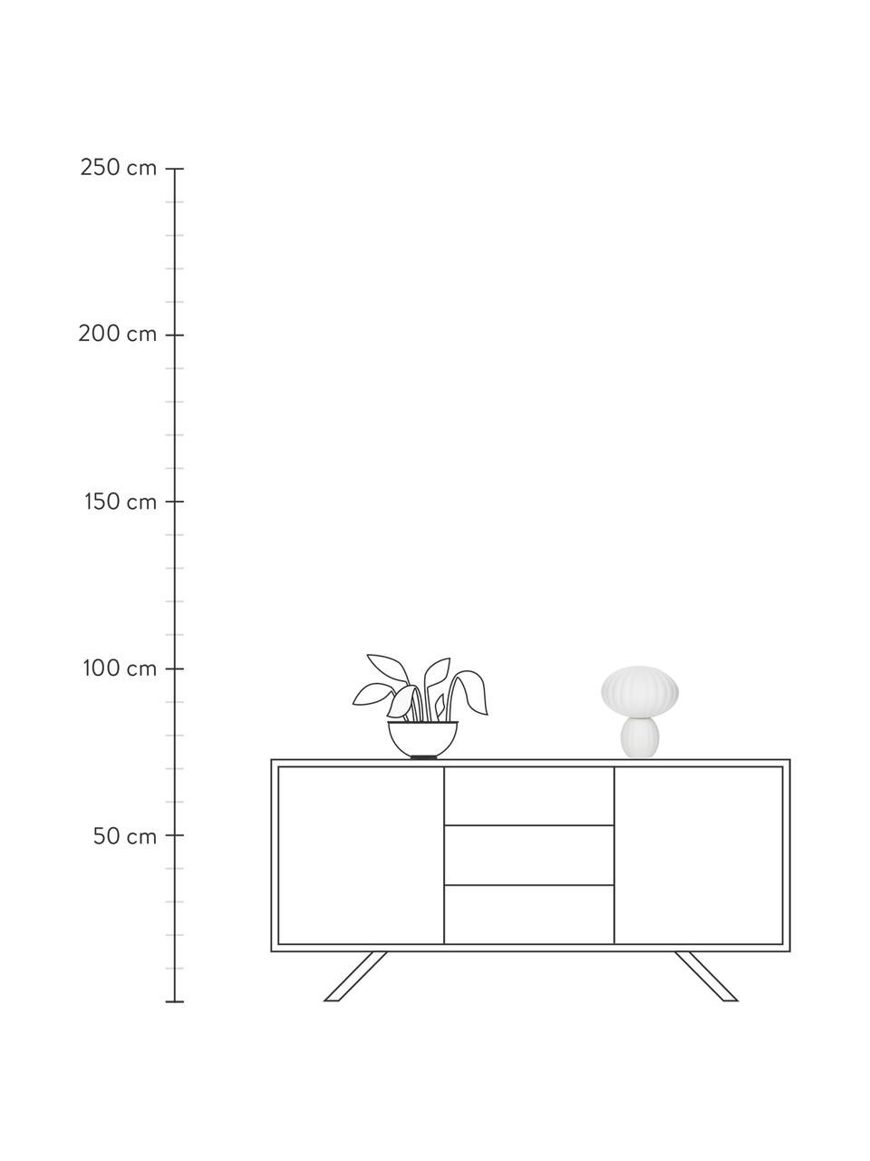 Kleine Tischlampe Bluni aus Opalglas, Lampenschirm: Opalglas, Lampenfuß: Metall, lackiert, Weiß, Ø 23 x H 28 cm