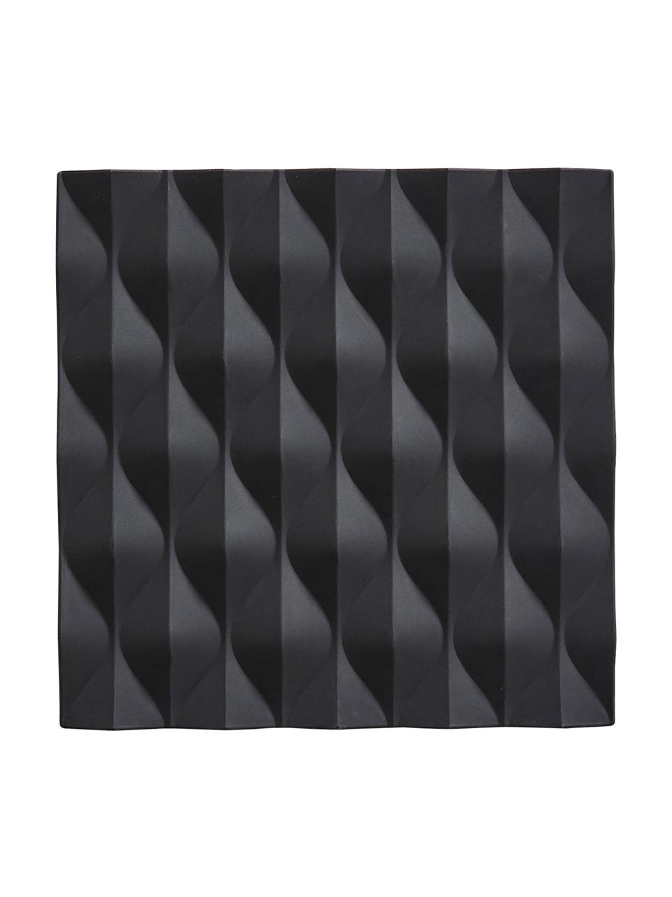 Salvamanteles Origami Wave, 2 uds., Silicona, Negro, An 16x F 16 cm