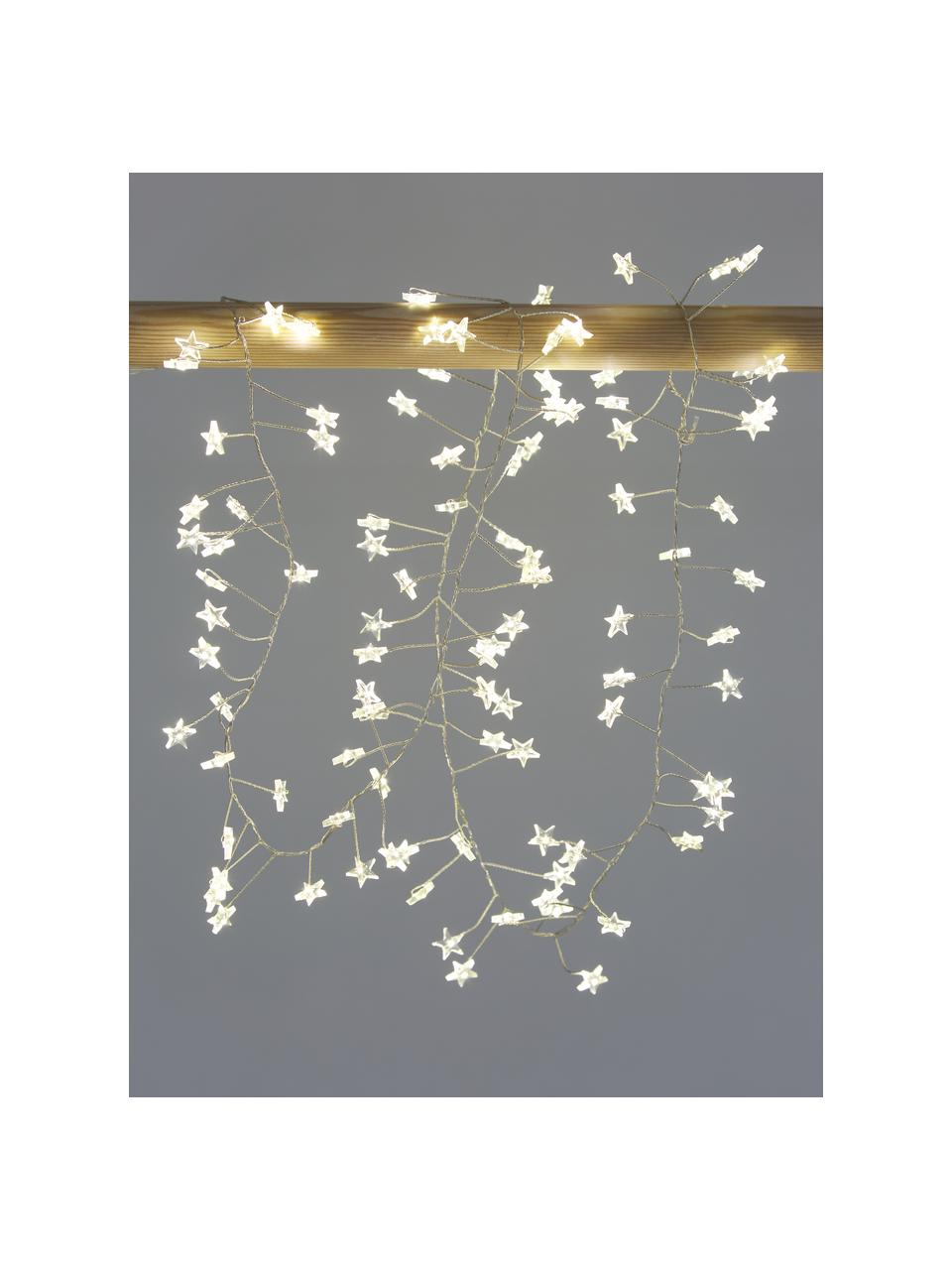 Ghirlanda a LED Compact Stars, bianco caldo, Plastica, Argentato, Lung. 120 cm
