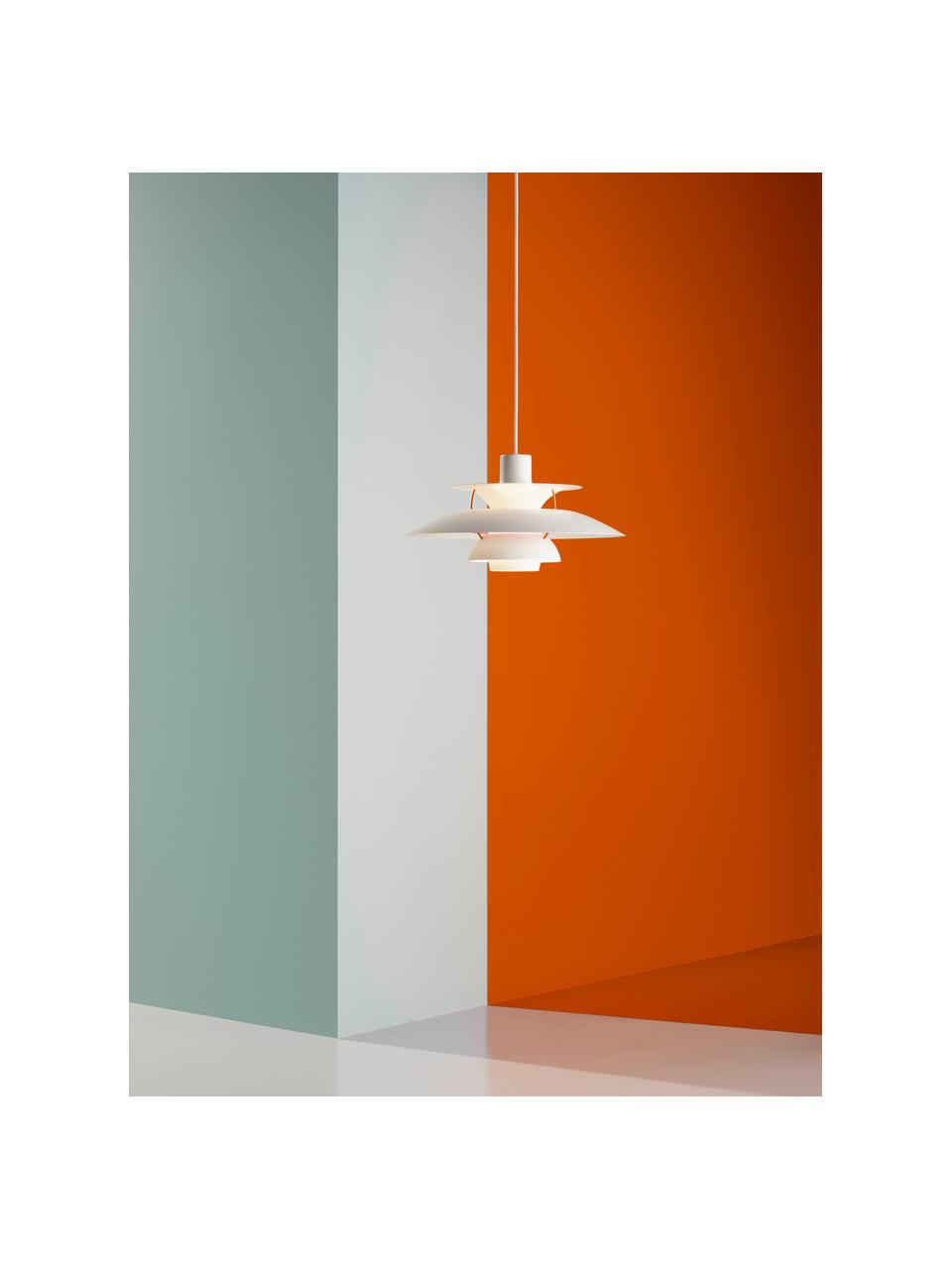 Lampada a sospensione PH 5, Paralume: metallo rivestito, Bianco, dorato, Ø 50 x Alt. 27 cm