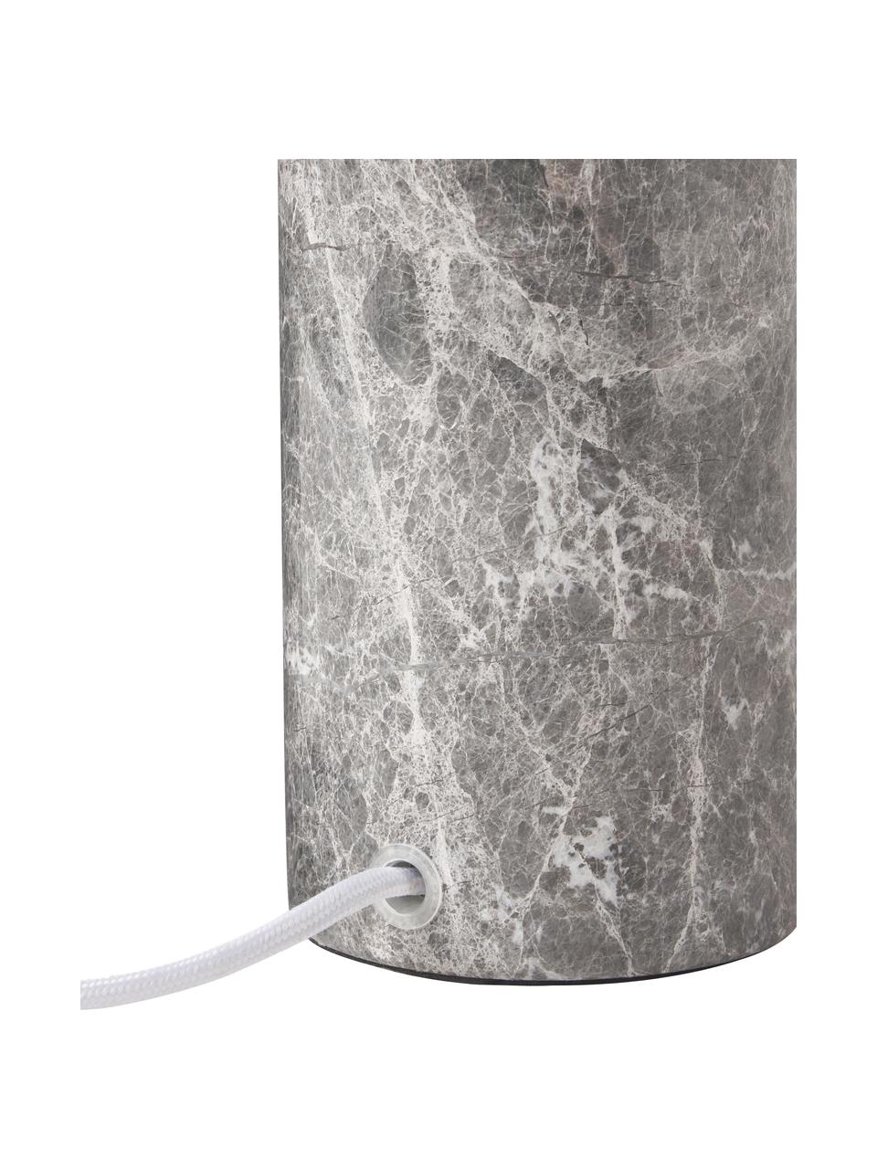 Lampada da tavolo con base in marmo Gia, Paralume: 50% lino, 50% poliestere, Base della lampada: marmo, Beige, grigio, marmorizzato, Ø 30 x Alt. 39 cm