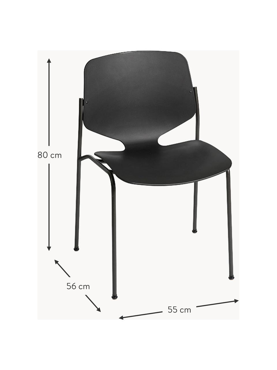 Plastová stolička Nova Sea,, Čierna, Š 55 x H 56 cm