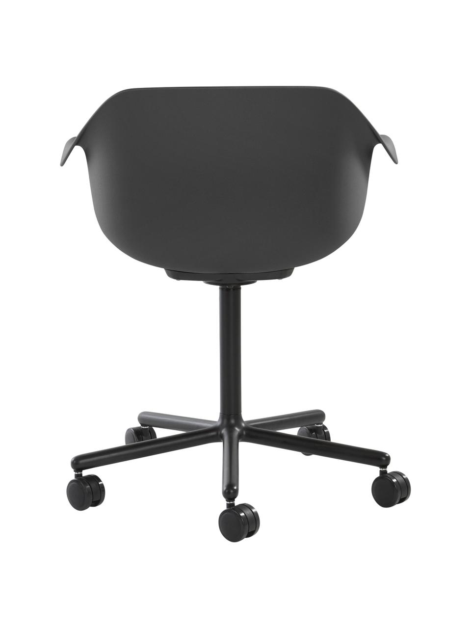 Sedia da ufficio nero Warrington, Seduta: polipropilene, Struttura: alluminio, Nero, Larg. 57 x Prof. 63 cm