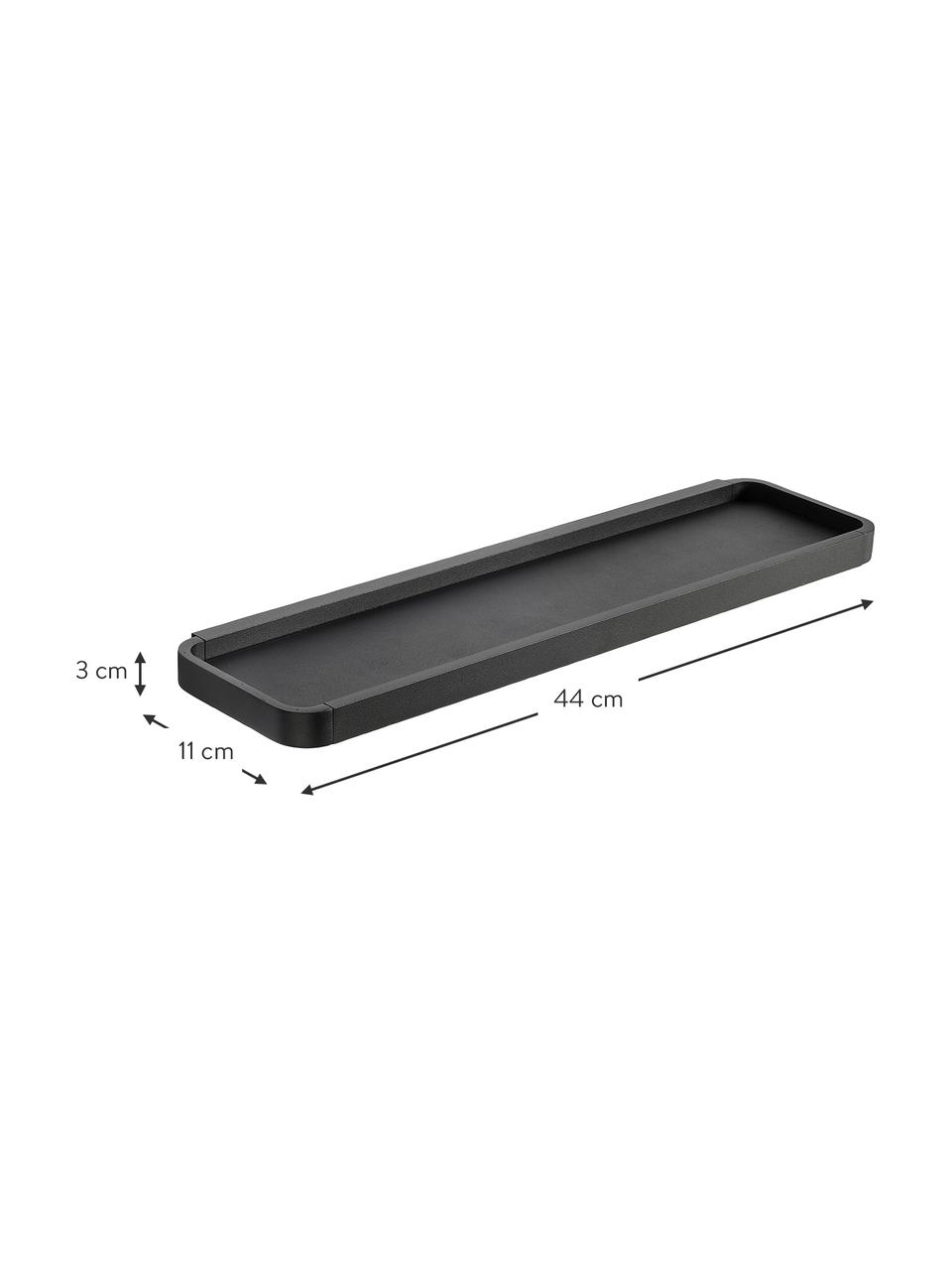 Estante de pared de baño de metal Rim, Aluminio recubierto, Negro, An 44 x F 11 cm