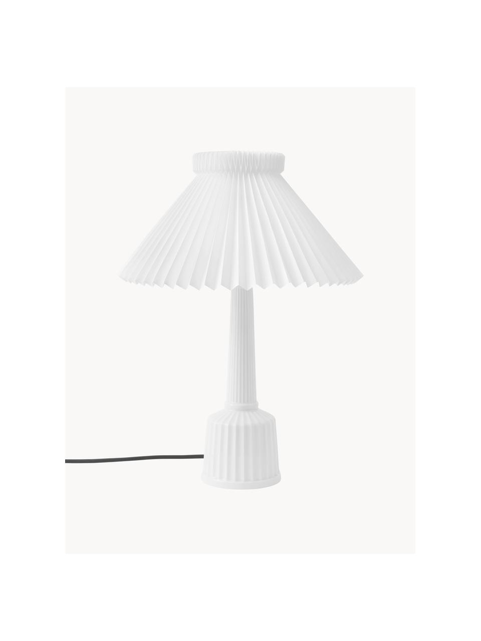 Porseleinen tafellamp Esben, handgemaakt, Lamp: porselein, Wit, Ø 32 x H 44 cm