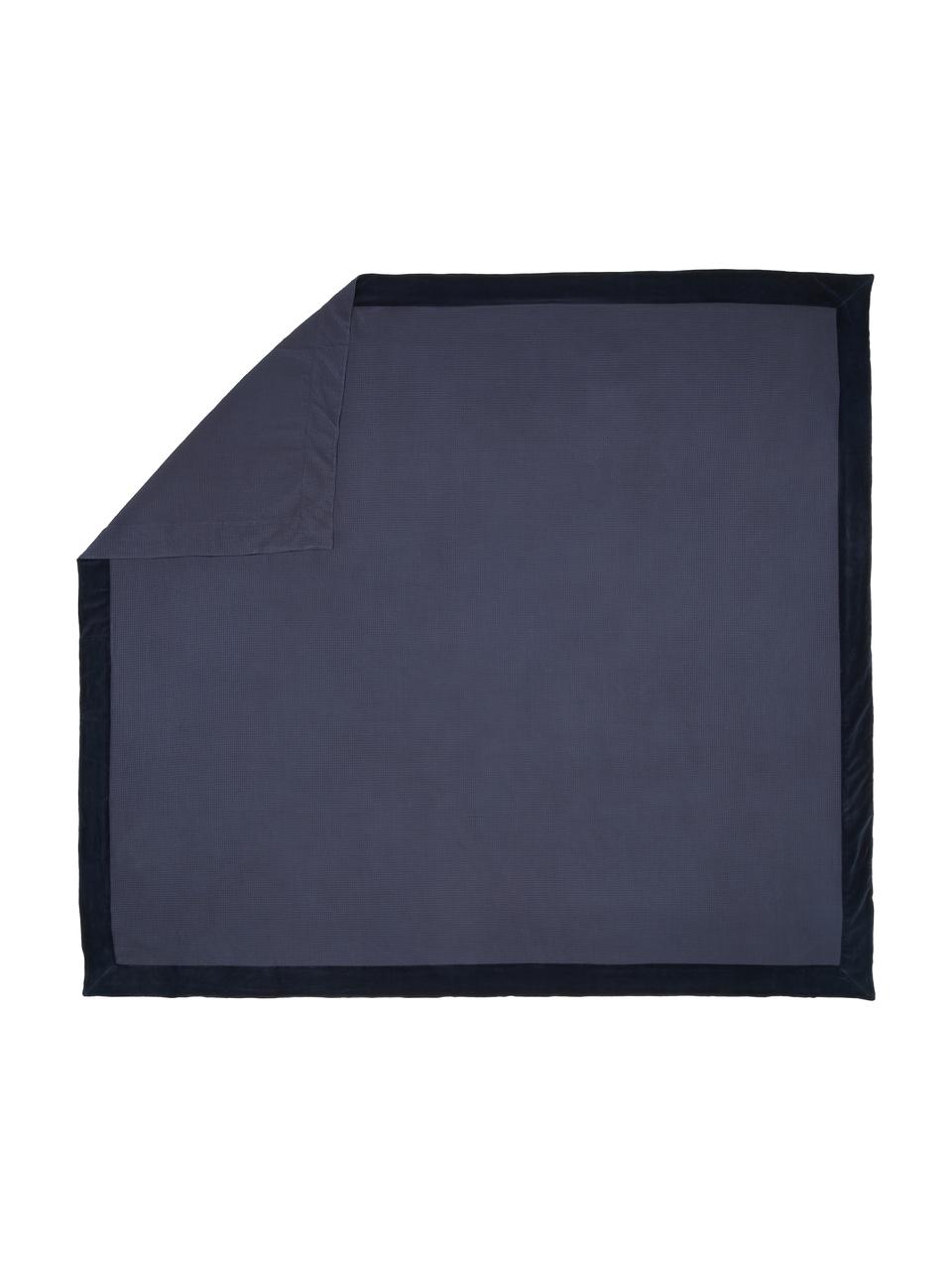Bavlněný přehoz s vaflovou strukturou Nordic, 100 % bavlna, Tmavě modrá, Š 260 cm, D 280 cm (pro postele s rozměry až 200 x 200 cm)