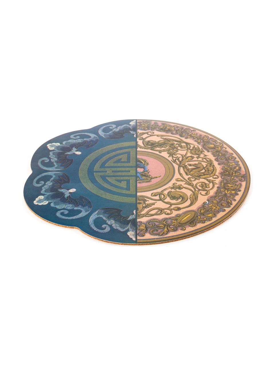 Set de table Hybrid, Plastique, Rose, bleu, Ø 37 cm