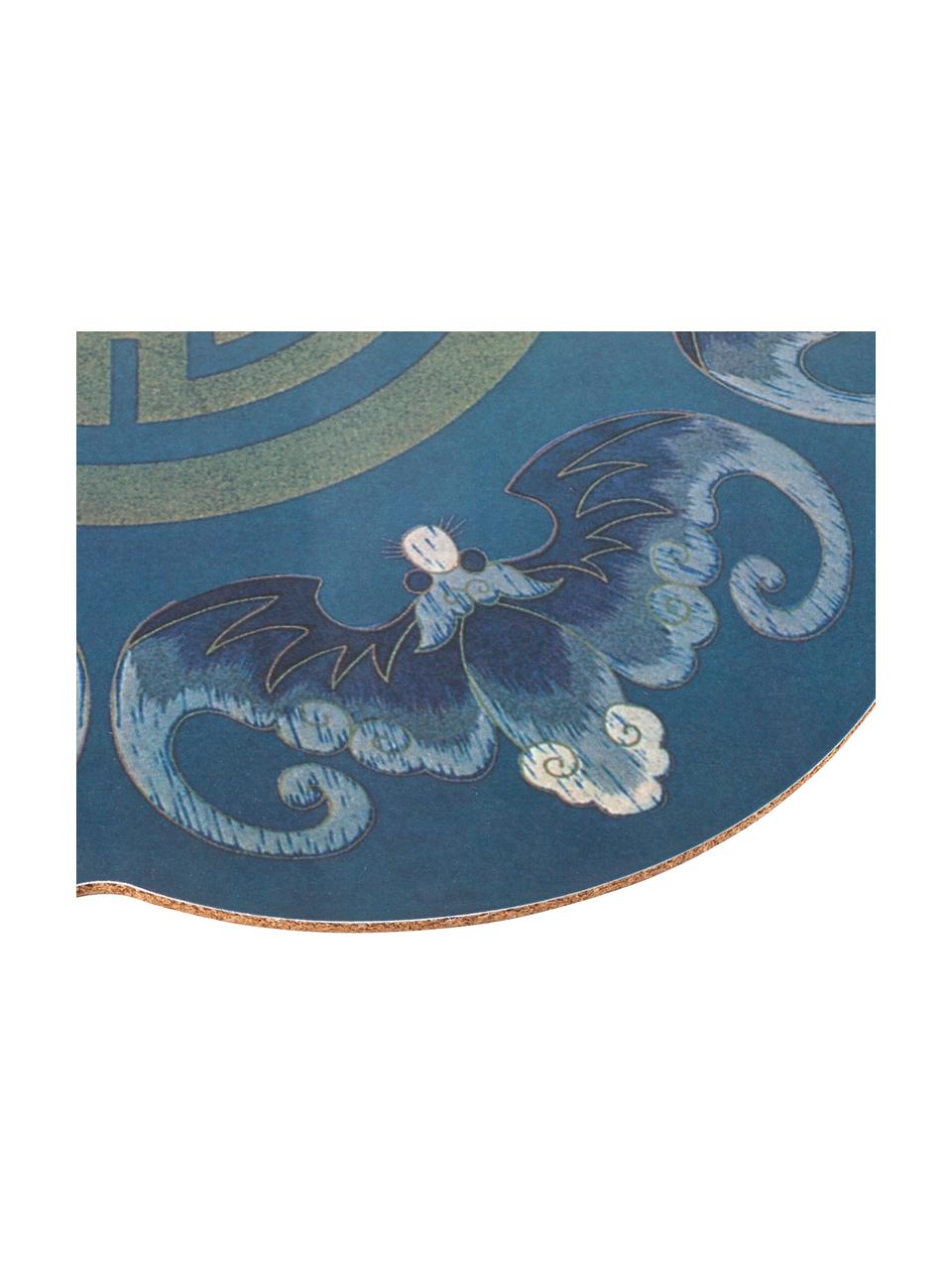 Tischset Hybrid mit abstraktem Muster, Kunststoff, Rosa, Blau, Ø 37 cm