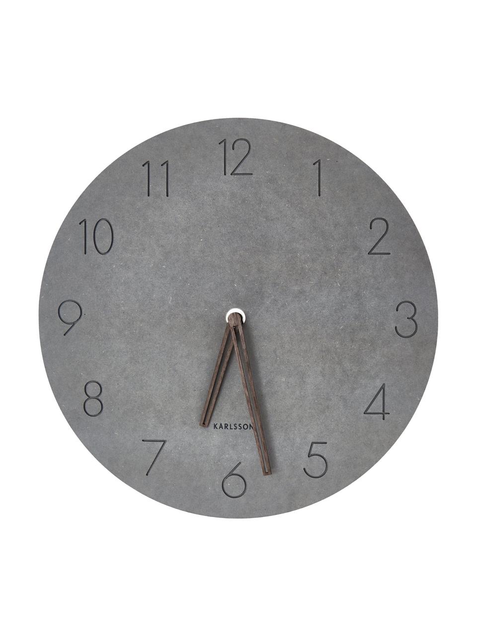 Reloj de pared Dura, Madera exótica, resistente al agua, Gris, marrón, Ø 29 cm