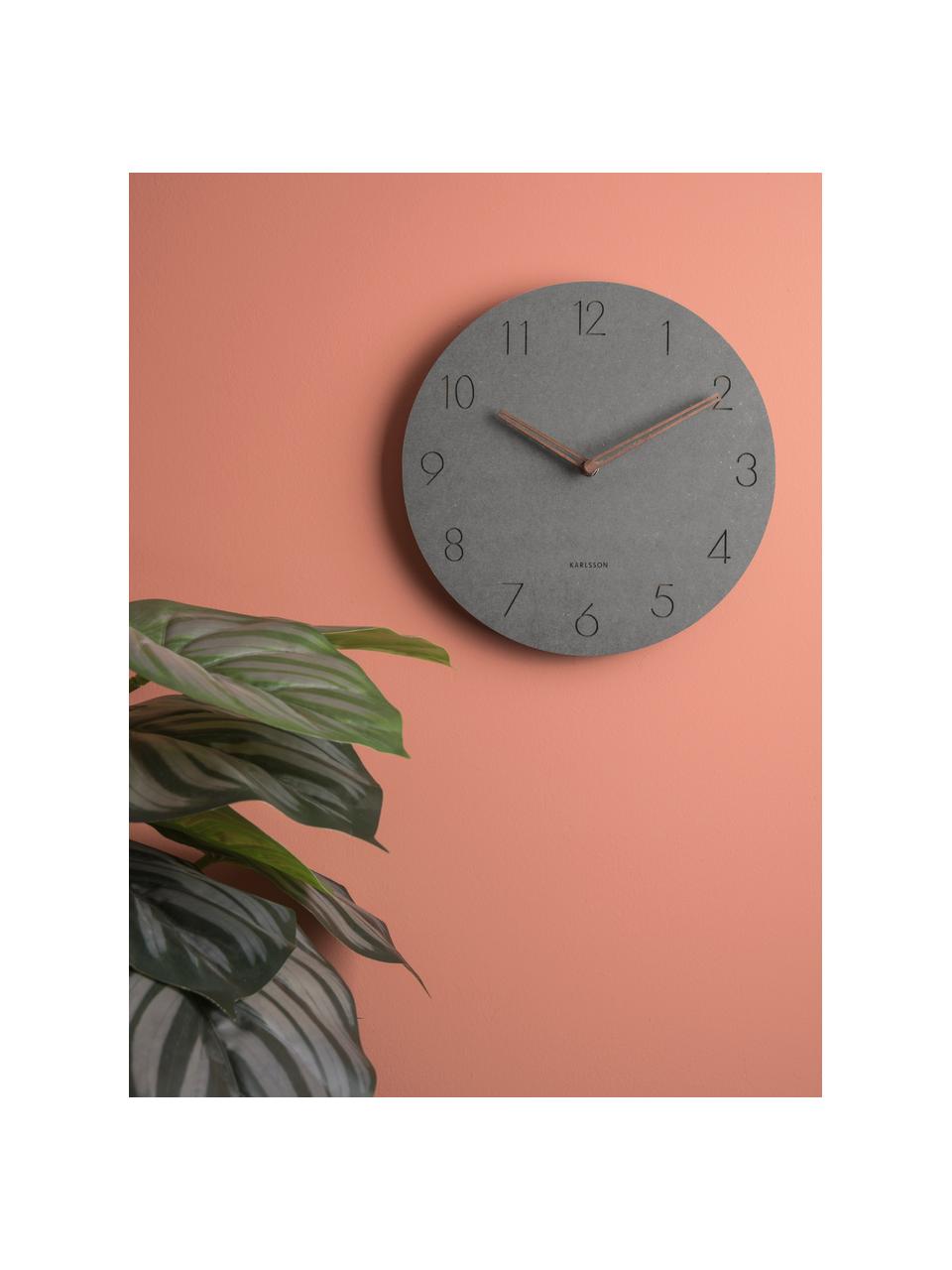 Horloge murale Dura, Bois exotique, déperlant, Gris, brun, Ø  29 cm