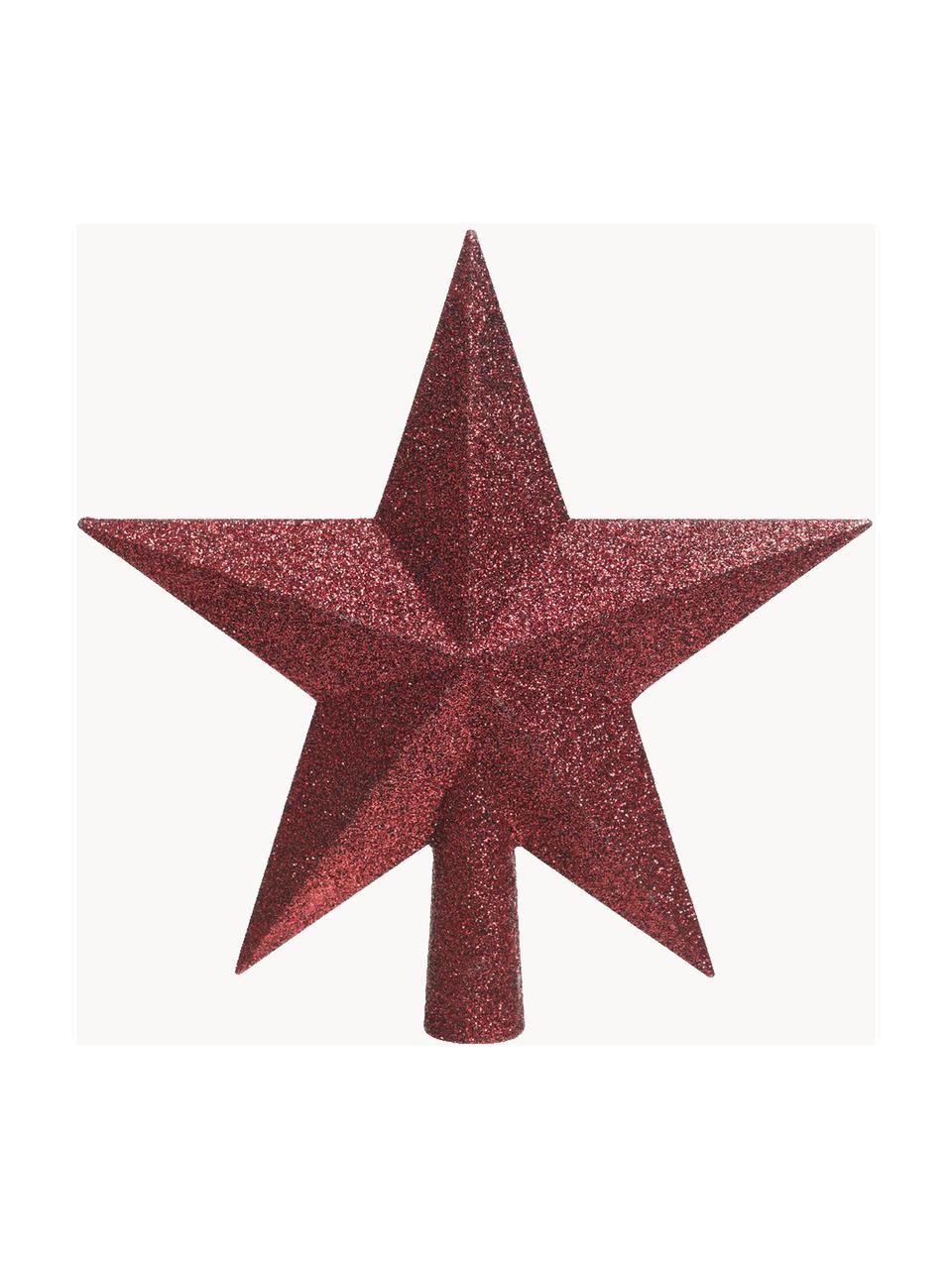 Onbreekbare Morning Star kerstboom topper, Ø 19 cm, Kunststof, glitter, Rood, B 19 x H 19 cm