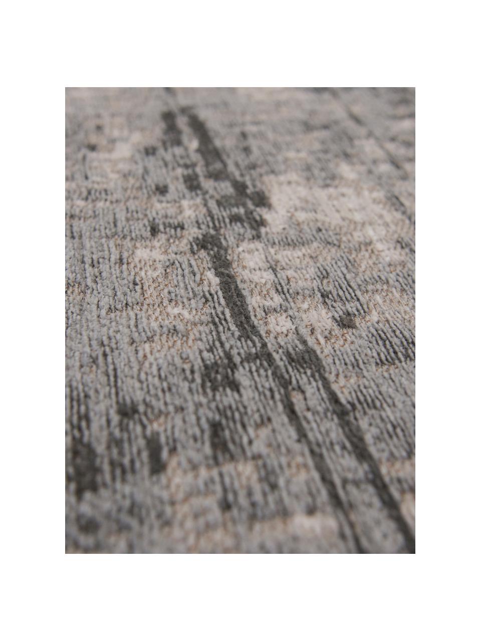 Design Teppich Griff im Vintage Style, Flor: 85% Baumwolle, 15% hochgl, Webart: Jacquard, Grautöne, Weiß, B 280 x L 360 cm (Größe XL)