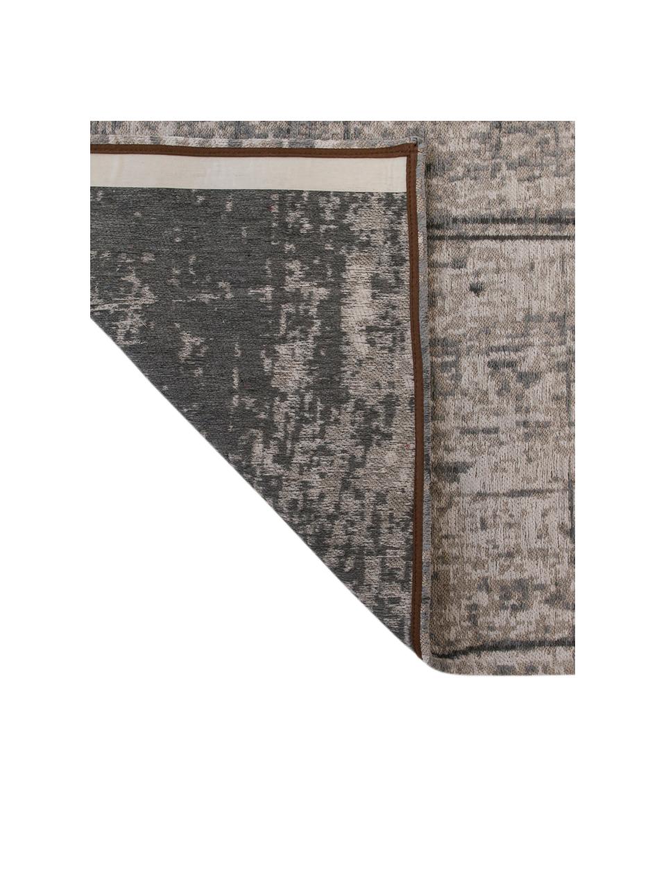 Design Niederflor-Teppich Griff, Flor: 85% Baumwolle, 15% hochgl, Grautöne, Beige, B 140 x L 200 cm (Größe S)
