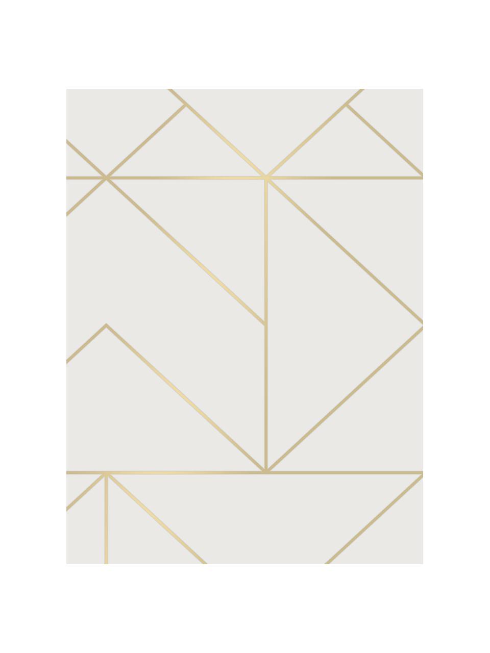 Tapeta Gold Geometric Art, Bílá, zlatá