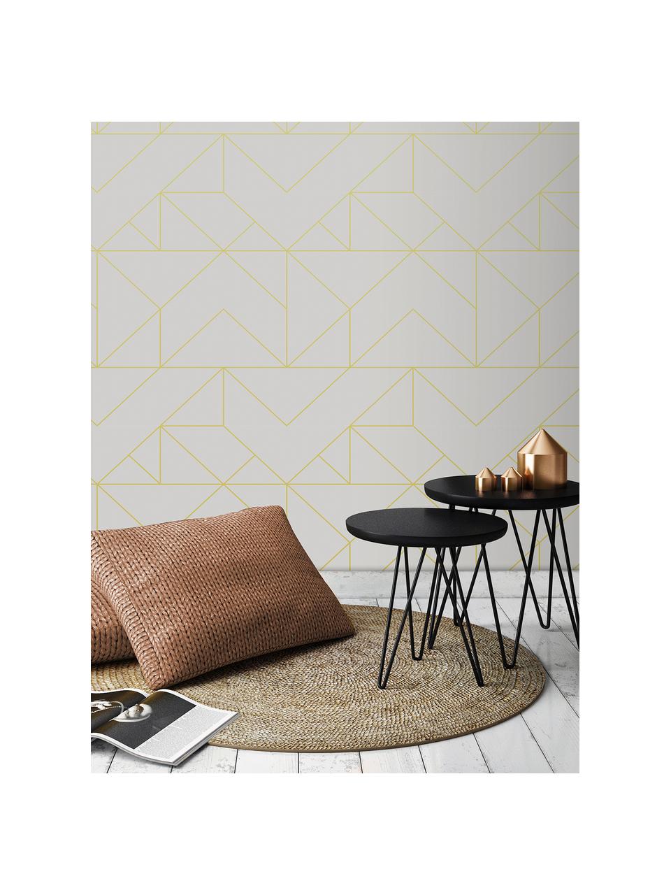 Tapeta Gold Geometric Art, Biela, odtiene zlatej