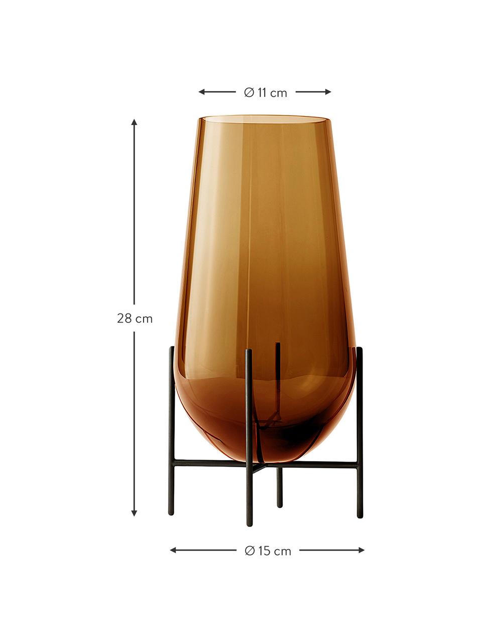 Veľká ručne fúkaná dizajnová váza Échasse, Váza: hnedá Konštrukcia: bronz, Ø 15, V 28 cm