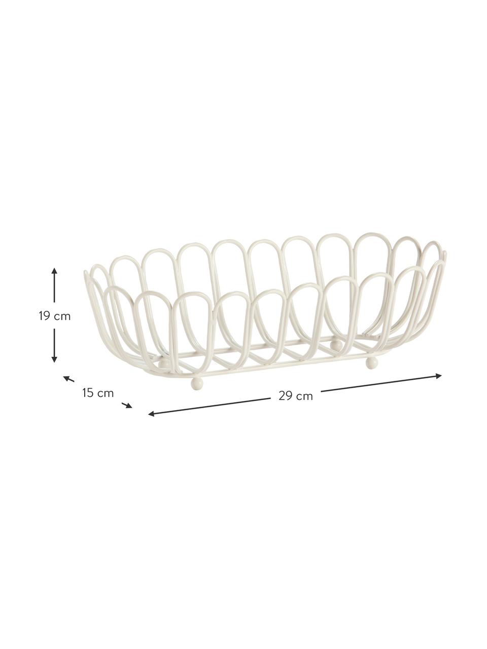 Ovale opbergmand Merli in wit, Gecoat metaal, Wit, B 29 cm