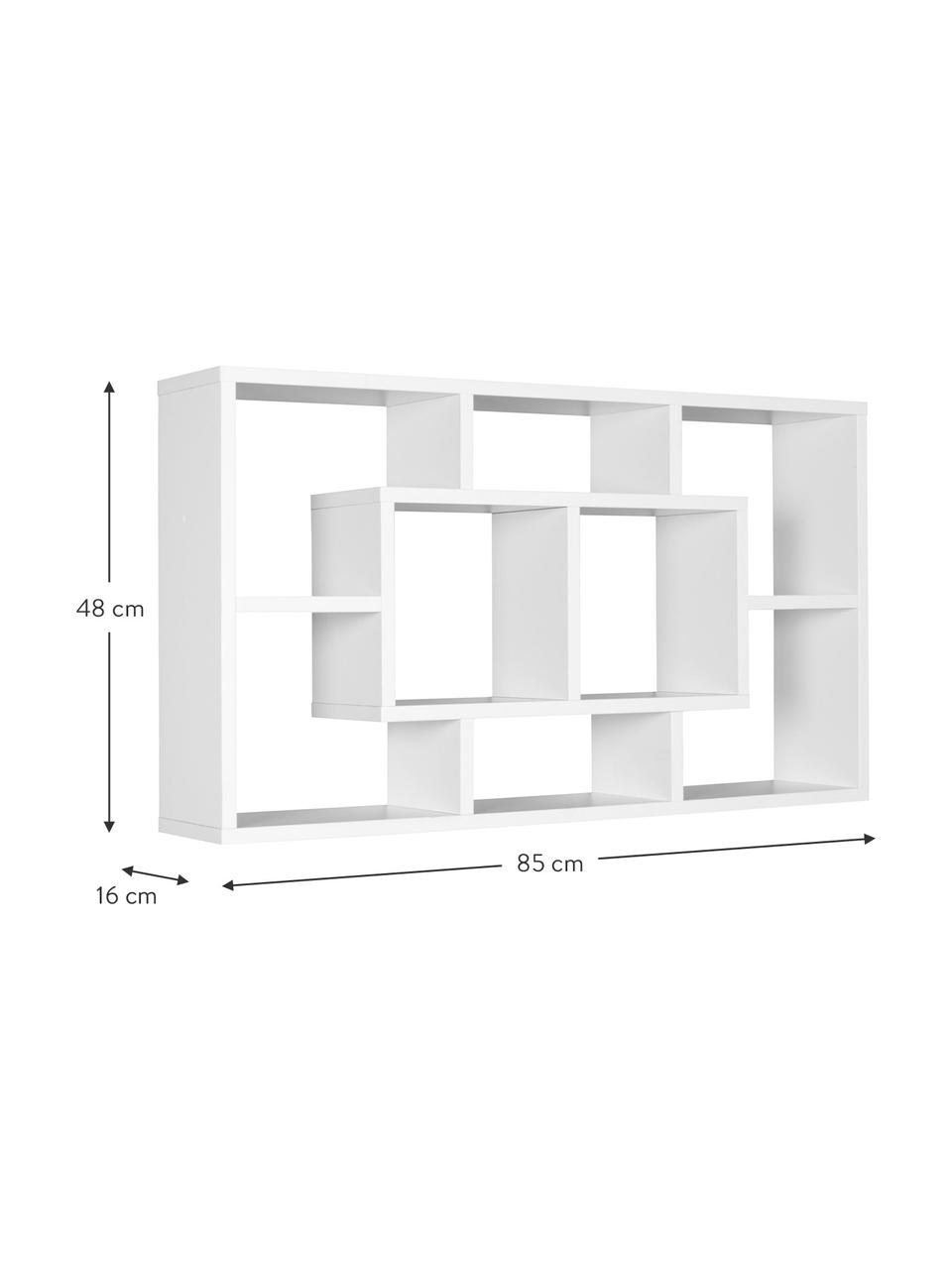 Étagère murale moderne blanc mat Alex, Blanc