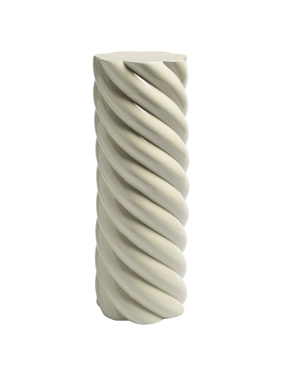 Colonna decorativa grigio chiaro Marshmallow, Fibra di vetro, Grigio chiaro, Ø 24 x Alt. 70 cm