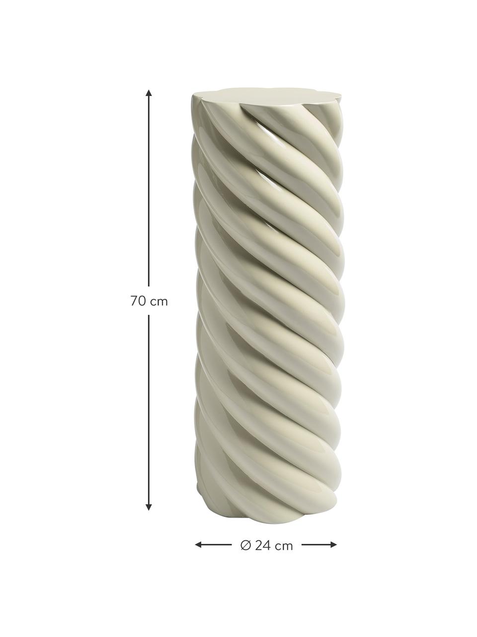 Dekosäule Marshmallow in Hellgrau, Glasfaser, Hellgrau, Ø 24 x H 70 cm