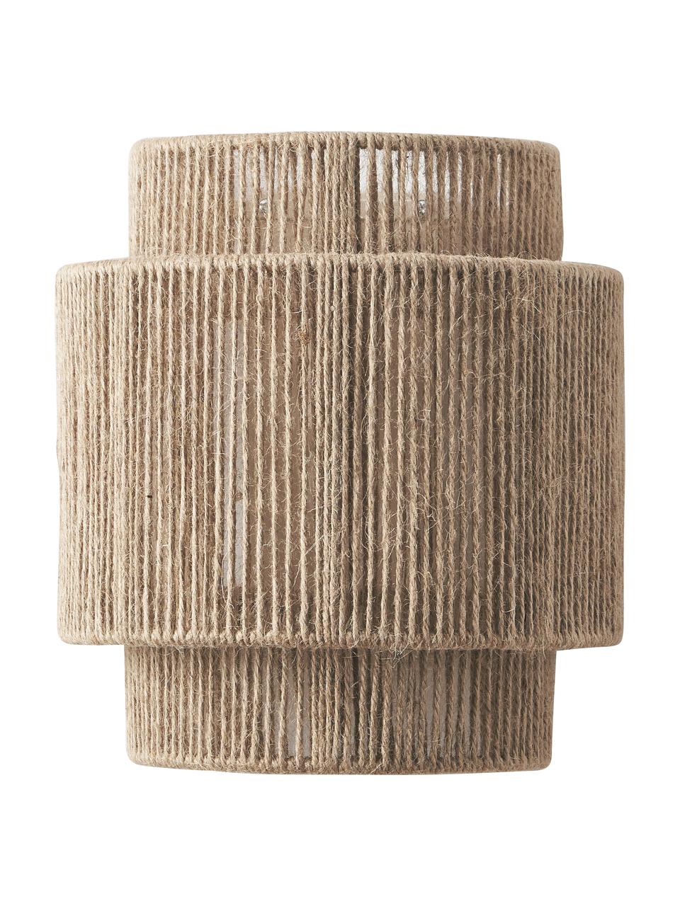 Lampada da parete in juta Cecilia, Paralume: juta, metallo, Marrone chiaro, Larg. 23 x Alt. 25 cm