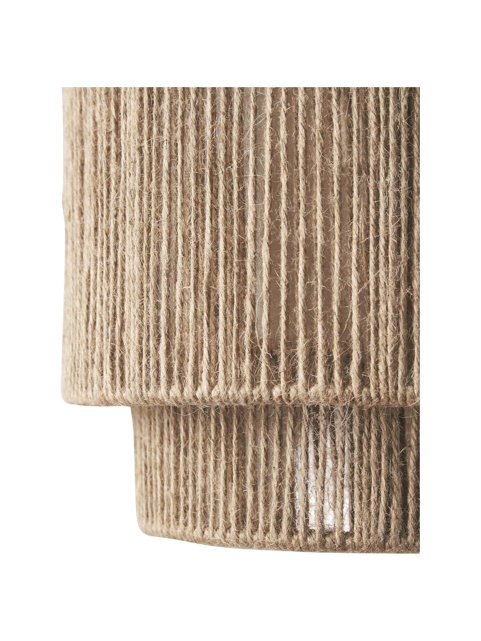 Lampada da parete in juta Cecilia, Paralume: juta, metallo, Marrone chiaro, Larg. 23 x Alt. 25 cm