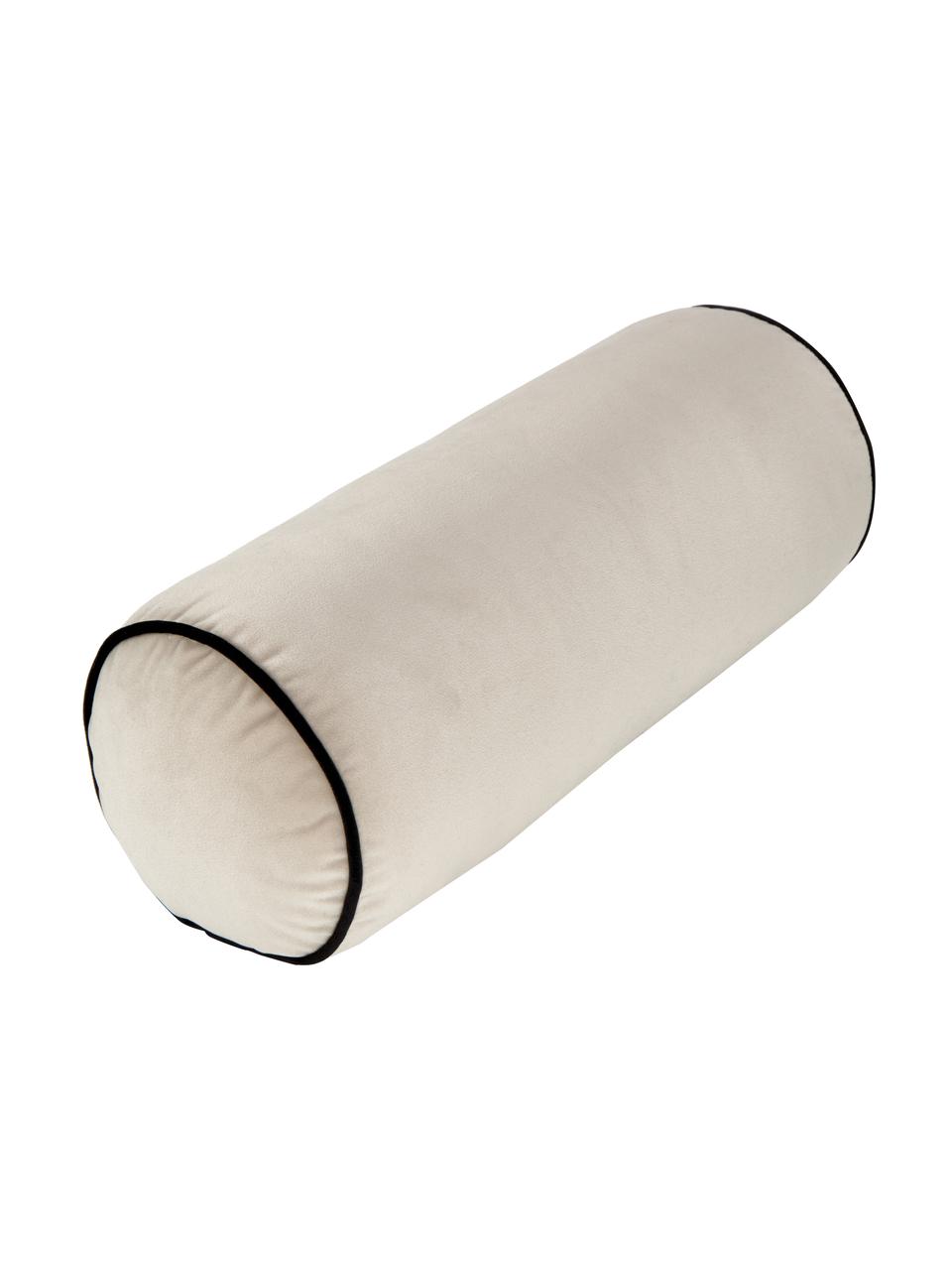 Fluwelen bolster Monet, met vulling, Beige, Ø 18 cm, L 45 cm