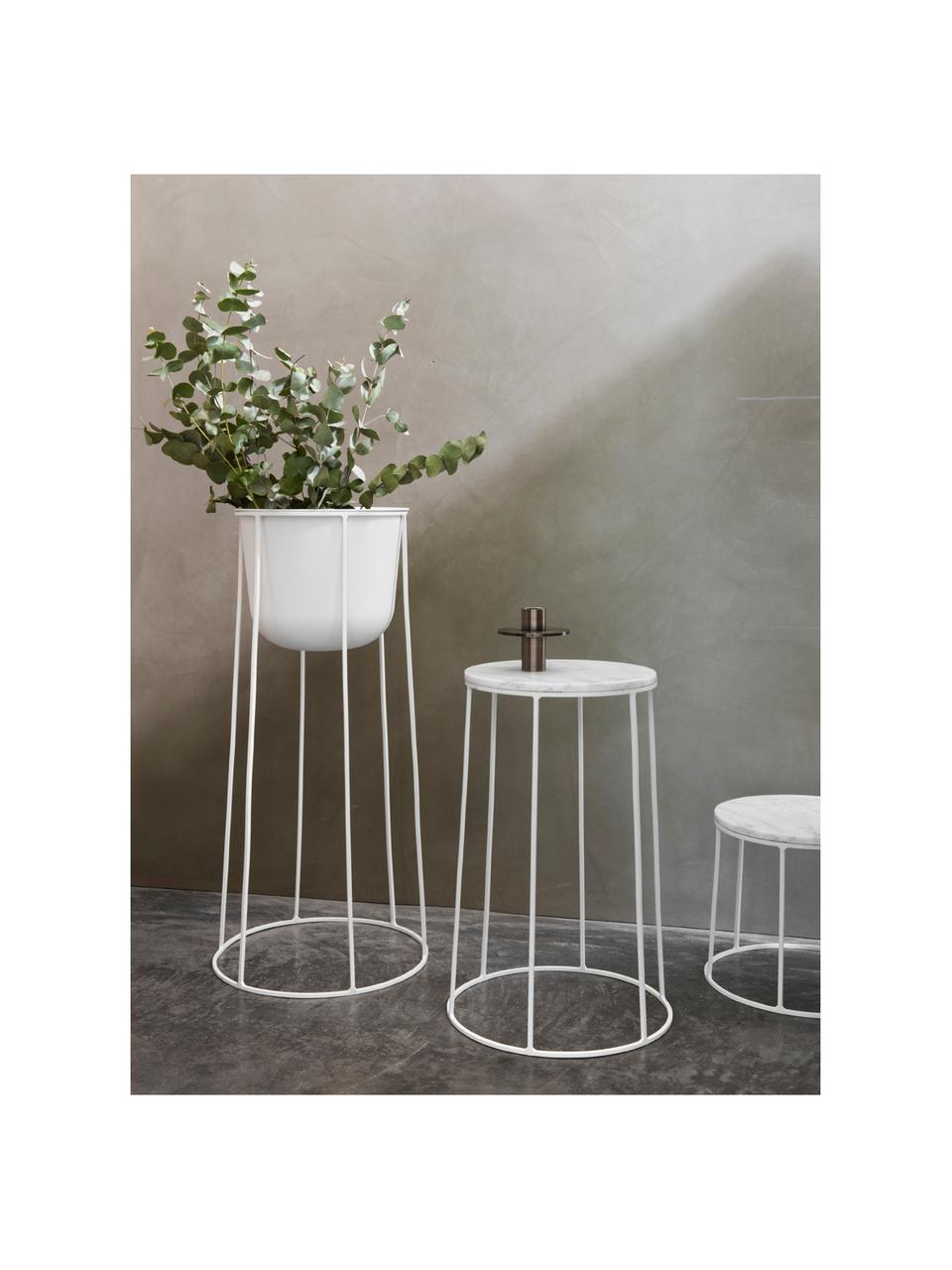 Soporte de maceta Wire Base, Acero con pintura en polvo, Blanco, Ø 23 x Al 60 cm