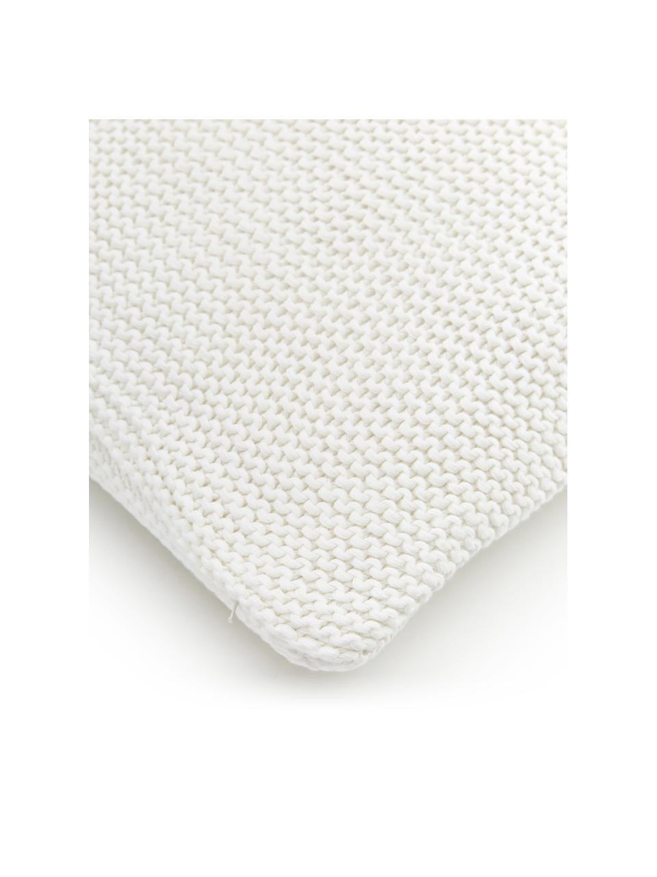 Housse de coussin en tricot Adalyn, 100 % coton bio, certifié GOTS, Blanc, larg. 40 x long. 60 cm