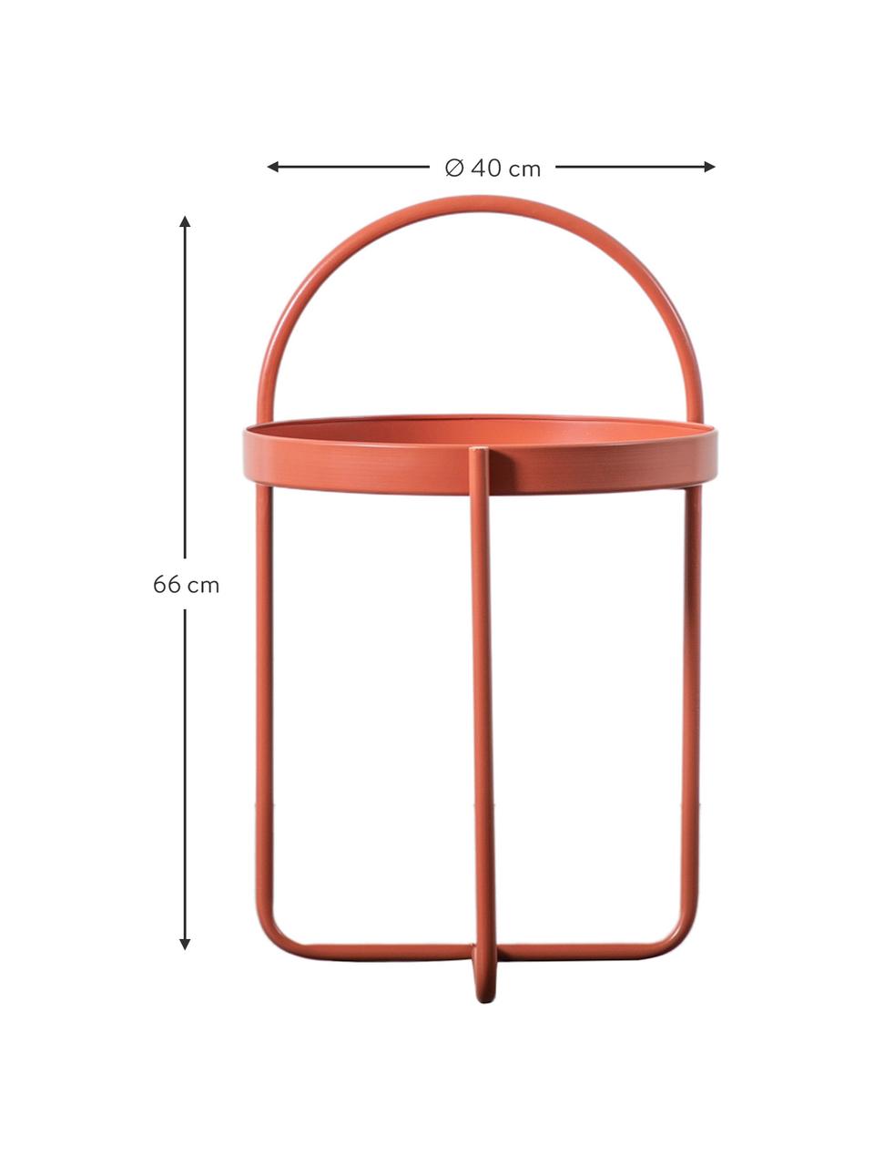 Dienblad bijzettafel Melbury in rood, Gepoedercoat staal, Rood, Ø 40 x H 66 cm