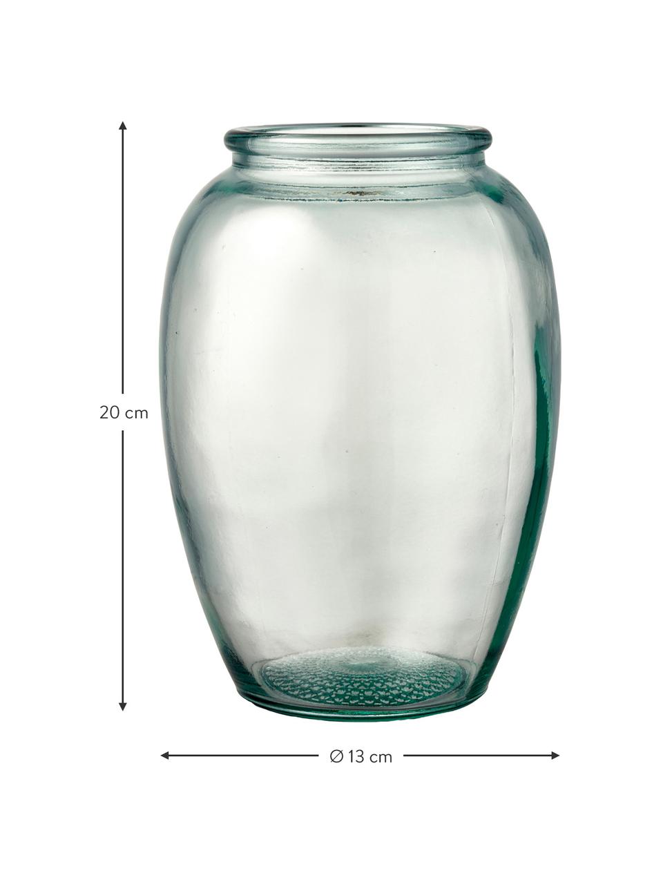 Vase Kusintha aus recycelem Glas, Recyceltes Glas, Grün, Ø 13 x H 20 cm