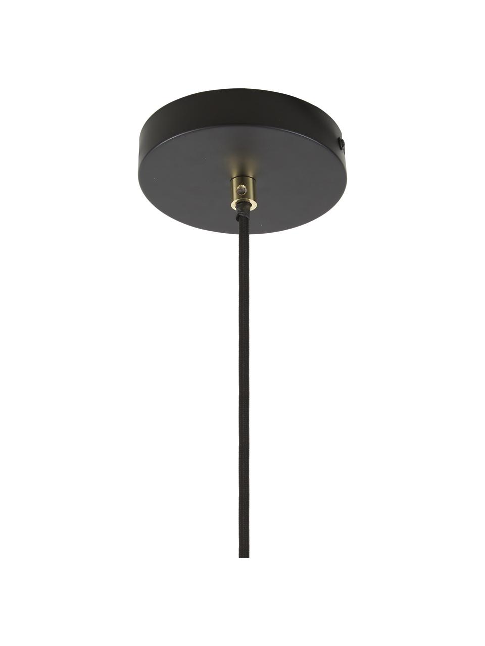 Hanglamp Wilma in zwart, Lampenkap: gepoedercoat metaal, Baldakijn: gepoedercoat metaal, Decoratie: gegalvaniseerd metaal, Zwart, Ø 33  x H 25 cm
