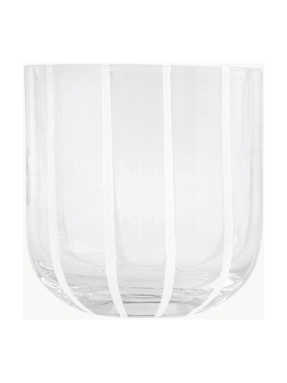 Mundgeblasene Wassergläser Mizu, 2 Stück, Glas, Transparent, Weiß, Ø 8 x H 8 cm, 320 ml