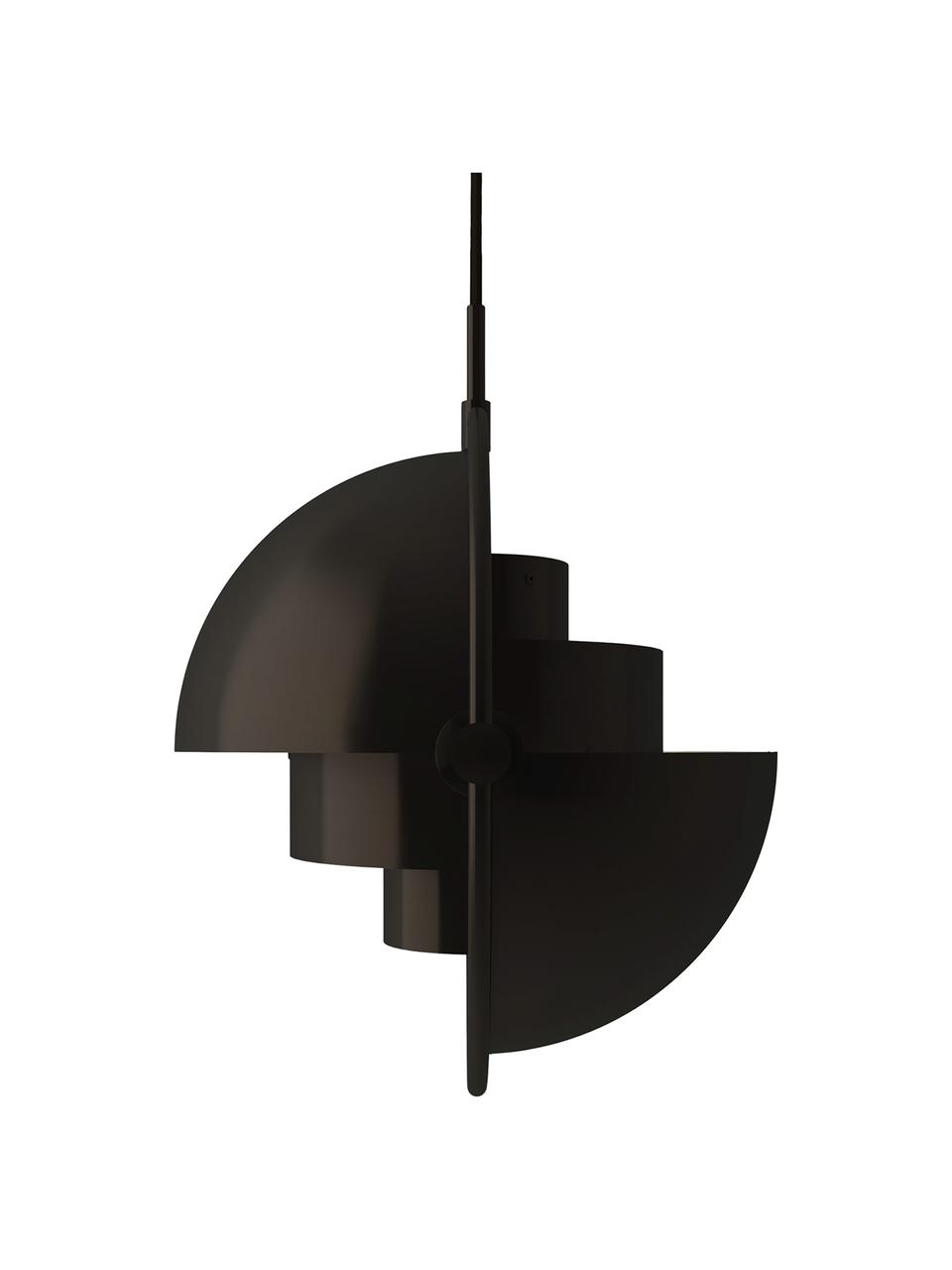 Verstelbare hanglamp Multi-Lite, verschillende formaten, Lamp: gepoedercoat aluminium, Mat zwart, Ø 23 x H 28 cm