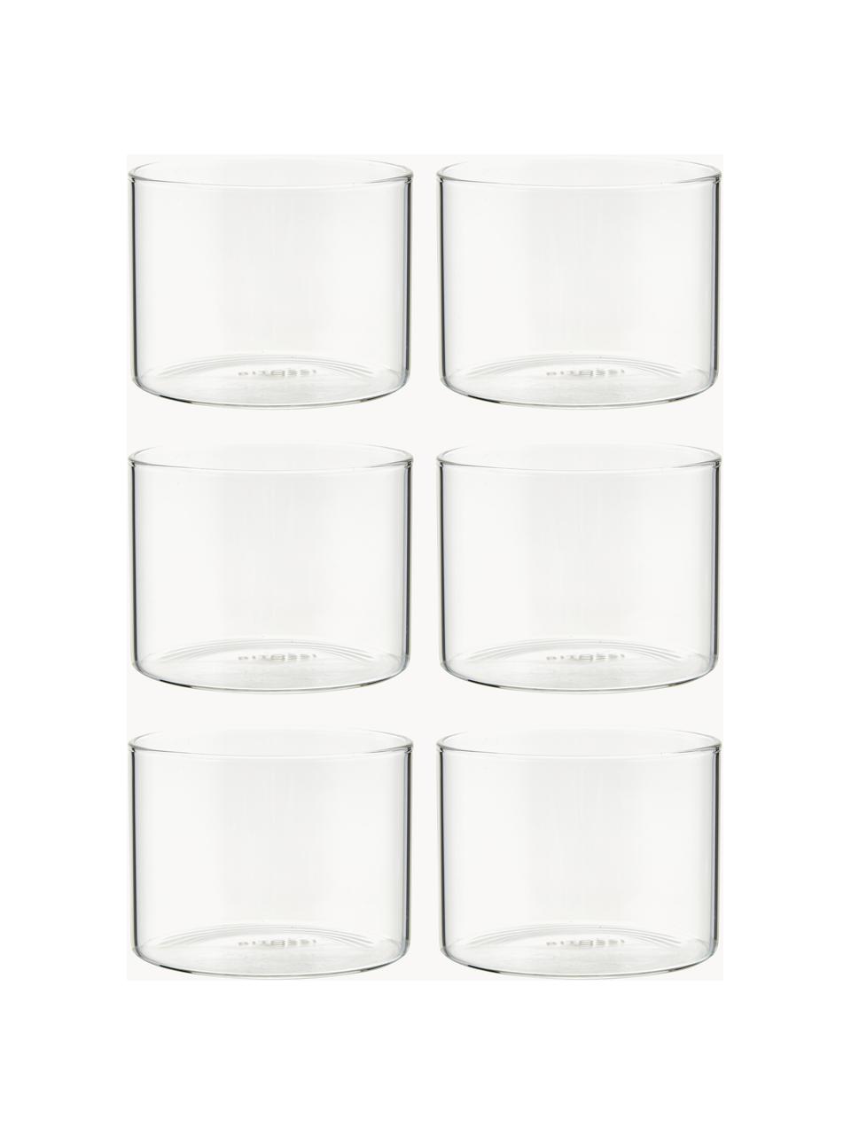 Verres à eau en verre borosilicate Boro, 6 pièces, Verre borosilicate, Transparent, Ø 8 x haut. 6 cm, 200 ml