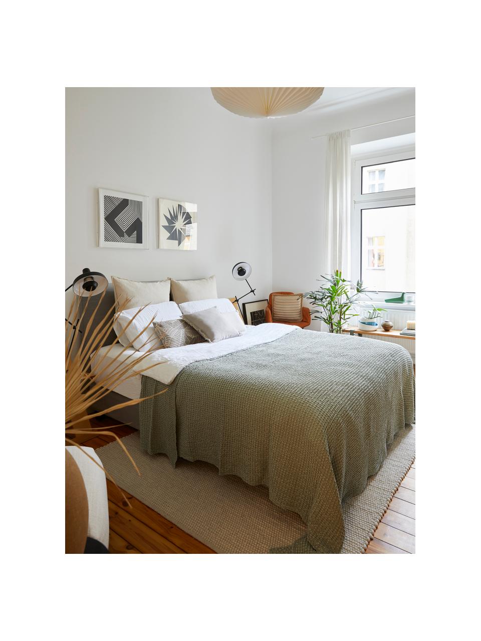 Narzuta Vigo, 100% bawełna, Butelkowy zielony, 220 x 240 cm (do łóżek od 180 x 200)