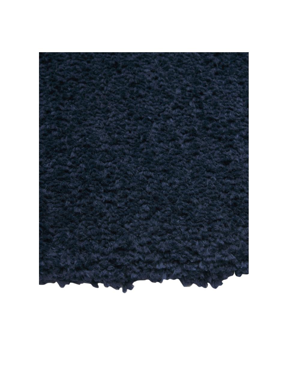 Flauschiger Hochflor-Teppich Leighton, Flor: Mikrofaser (100% Polyeste, Dunkelblau, B 80 x L 150 cm (Größe XS)