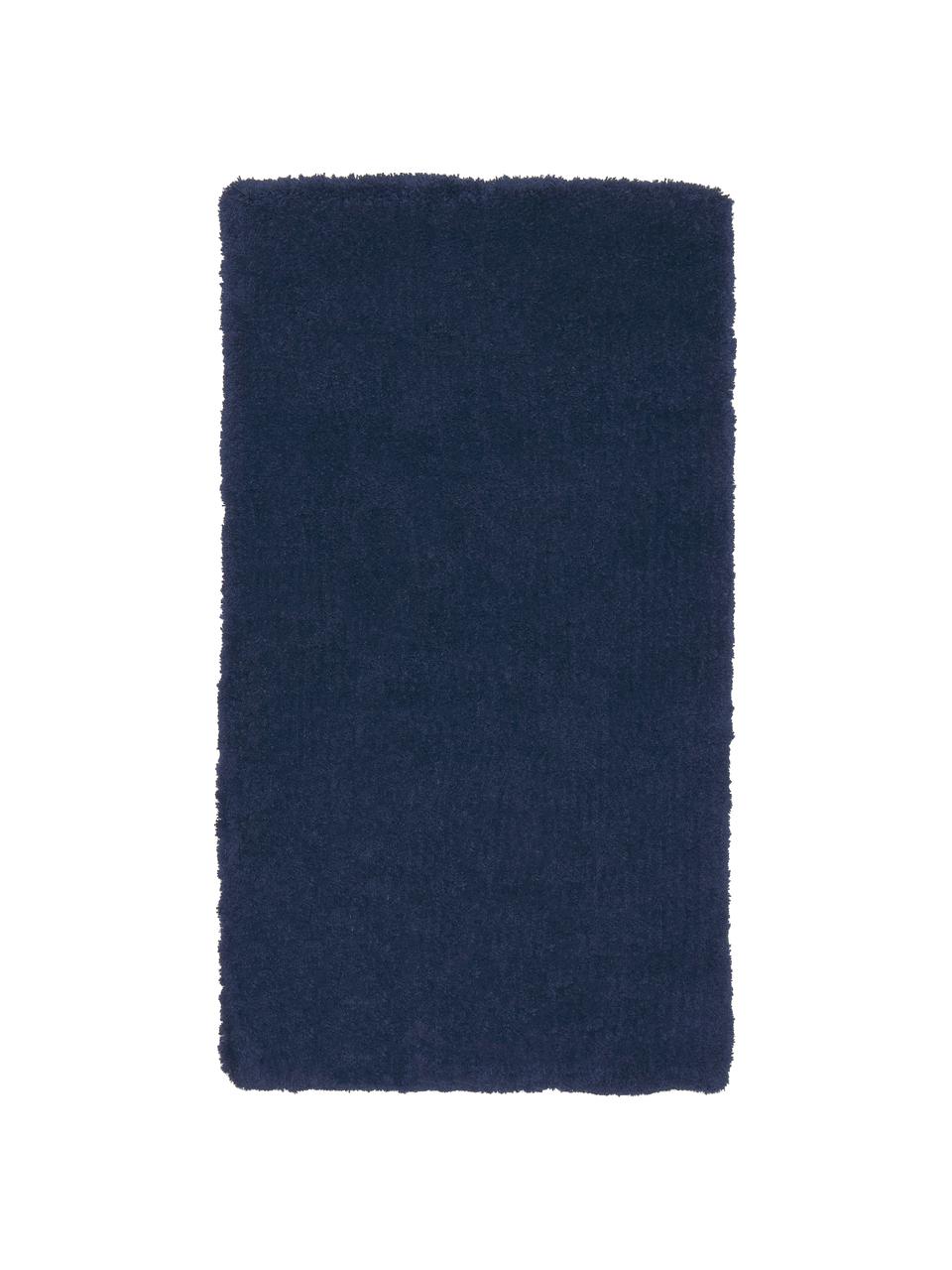 Flauschiger Hochflor-Teppich Leighton, Flor: Mikrofaser (100% Polyeste, Dunkelblau, B 80 x L 150 cm (Größe XS)