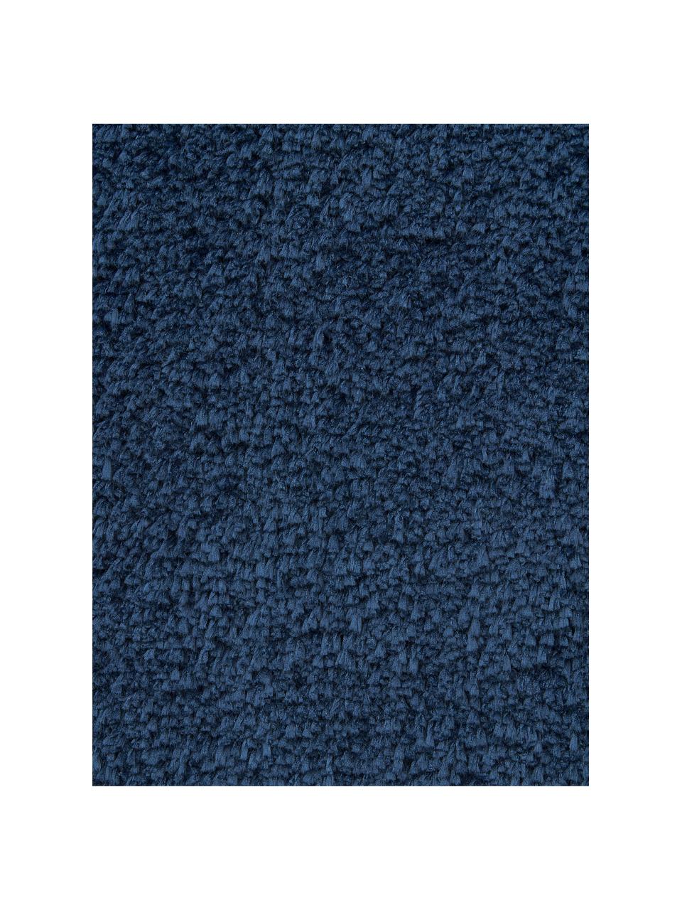 Pluizig hoogpolig vloerkleed Leighton, Bovenzijde: microvezels (100% polyest, Onderzijde: 70% polyester, 30% katoen, Donkerblauw, B 160 x L 230 cm (maat M)