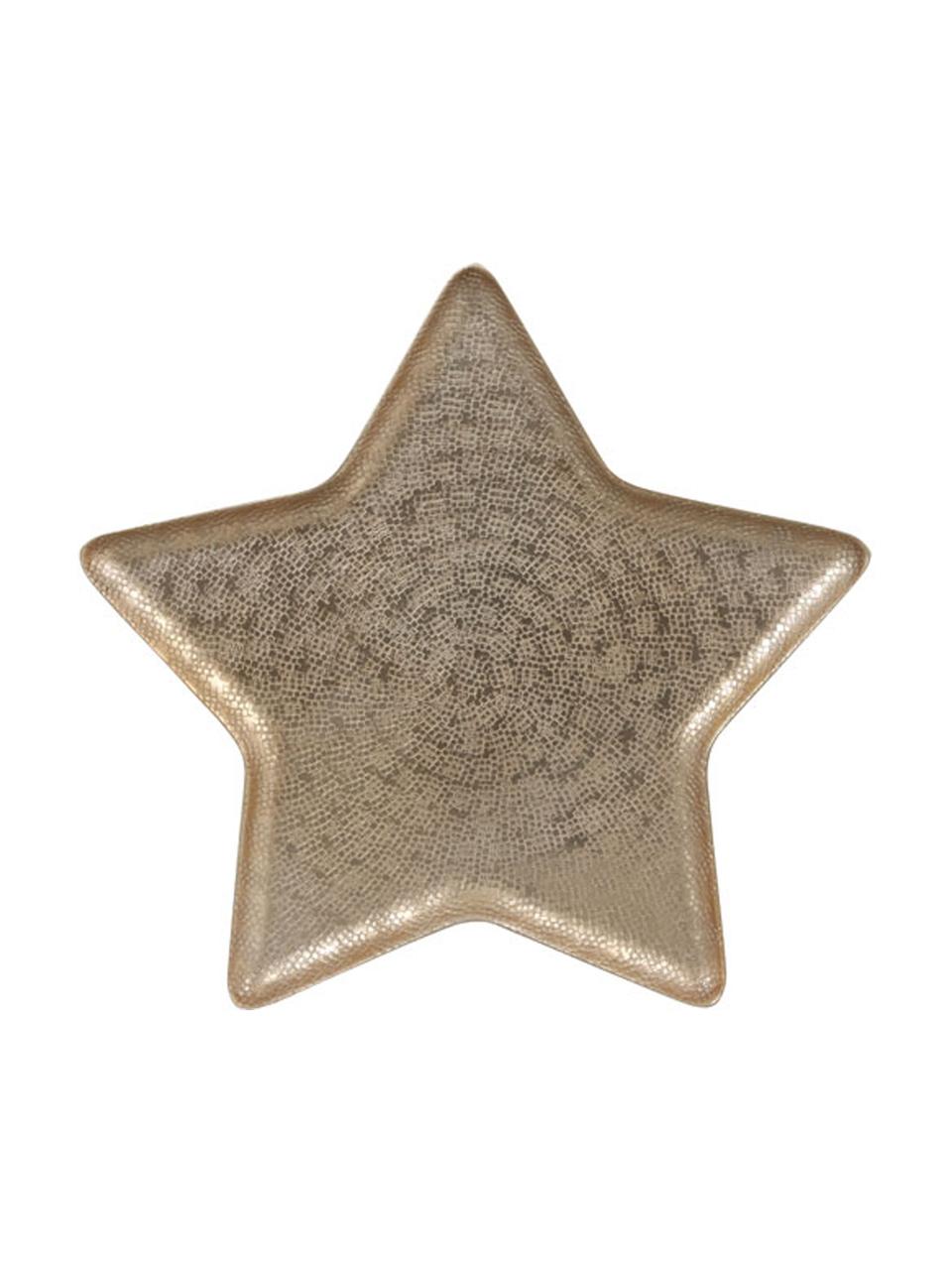 Decoratieve schaal Star, Gecoat aluminium, Mat messingkleurig, 33 x 2 cm