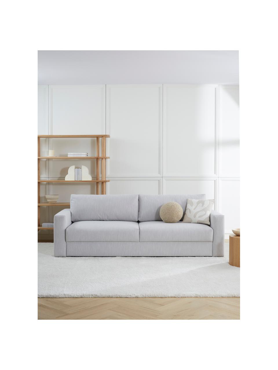 Divano letto 3 posti con contenitore Tasha, Rivestimento: 100% poliestere Il rivest, Struttura: legno di pino massiccio, , Piedini: plastica Questo prodotto , Tessuto grigio chiaro, Larg. 235 x Prof. 100 cm