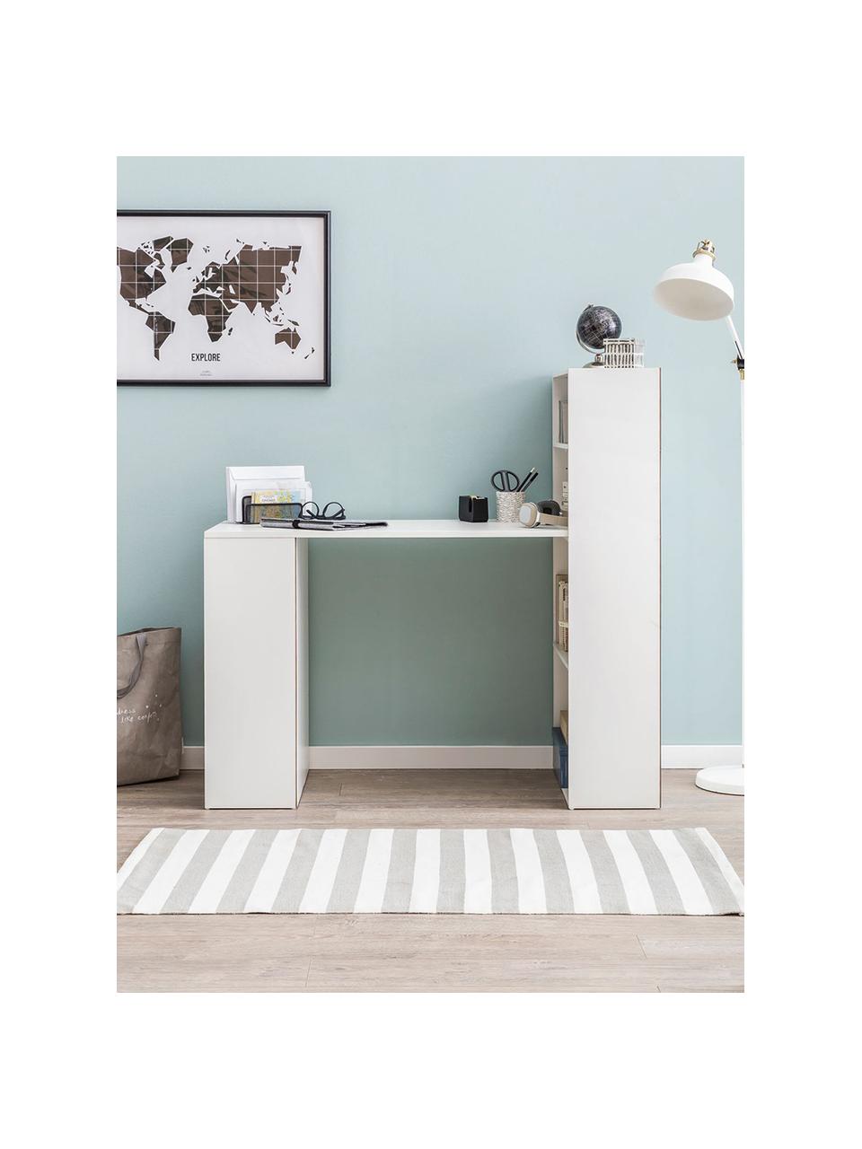 Wit bureau Matt met opbergruimte, Gelakt MDF, Mat wit, 120 x 53 cm