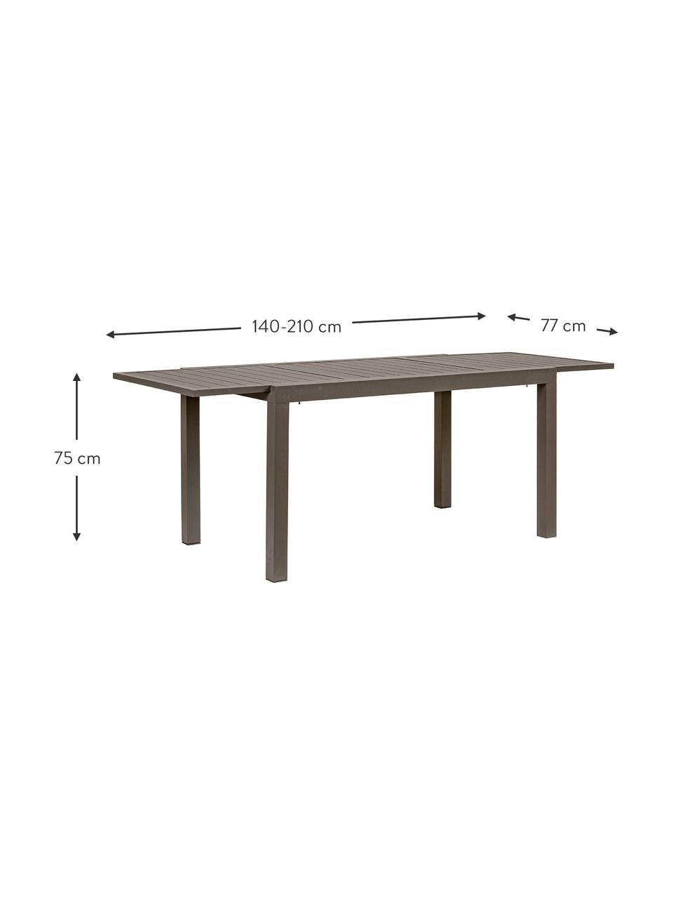 Ausziehbarer Gartentisch Hilde in Kaffeebraun, in verschiedenen Grössen, Kaffeebraun, B 160 bis 240 x T 90 cm