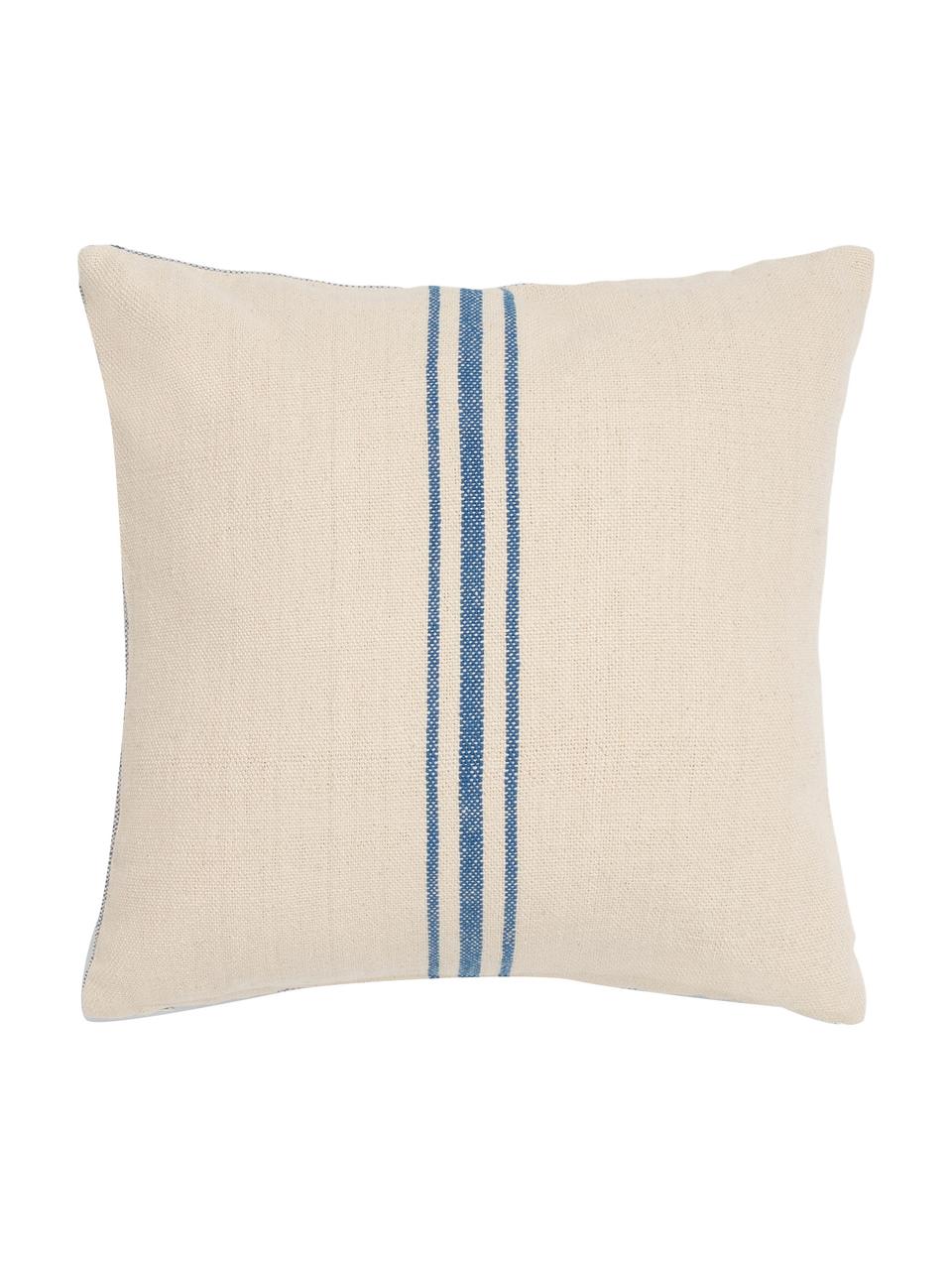 Poszewka na poduszkę Capri, 100% bawełna, Odcienie kremowego, niebieski, S 45 x D 45 cm