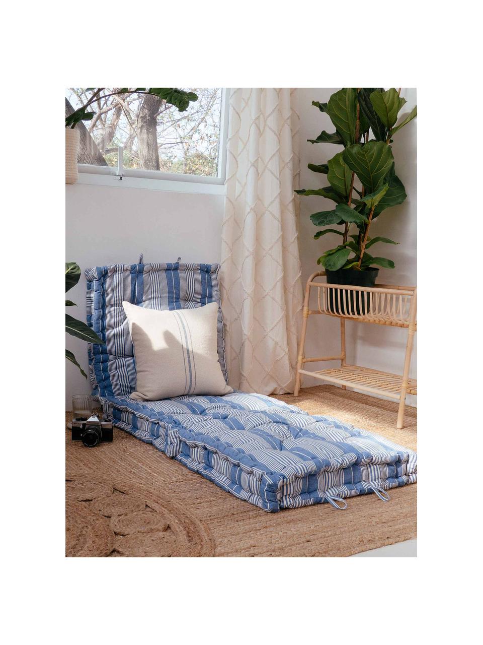 Kussenhoes Capri met strepen, 100% katoen, Crèmekleurig, blauw, 45 x 45 cm