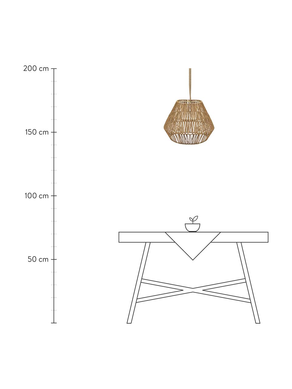 Lampada a sospensione a LED dimmerabile fatta a mano Sisine, Lampada: fibra naturale, Marrone chiaro, Ø 40 x Alt. 31 cm