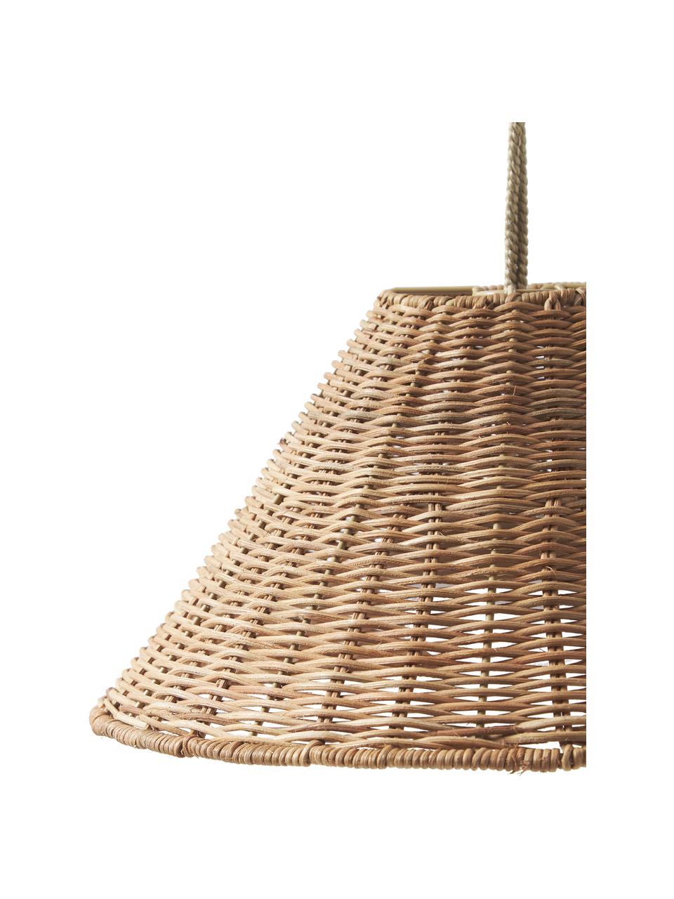 Zewnętrzna lampa wisząca LED z funkcją przyciemniania Calobra, Włókno naturalne, Brązowy, Ø 38 x W 18 cm