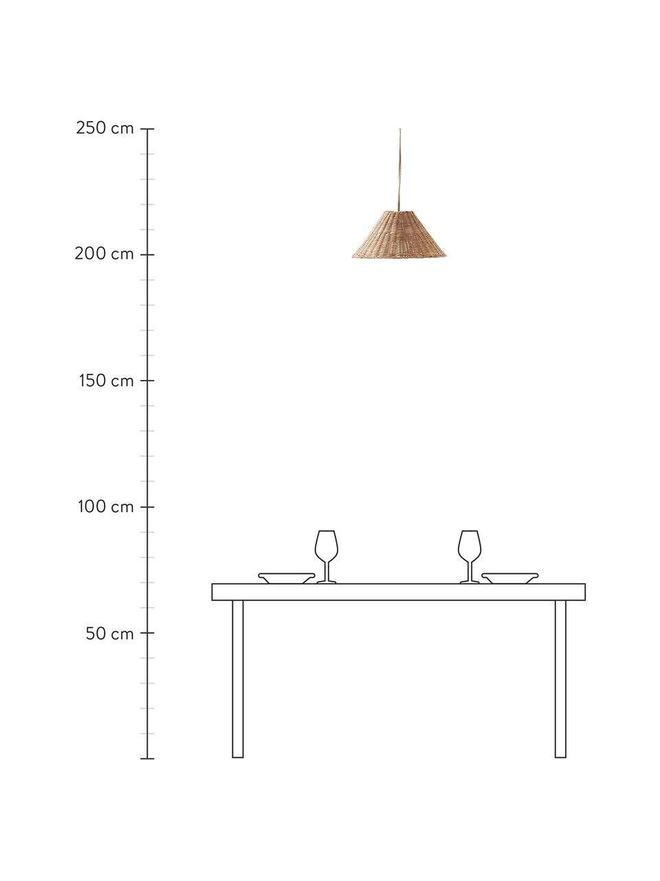 Suspension LED d'extérieur mobile à intensité variable Calobra, Fibres naturelles, Brun, Ø 38 x haut. 18 cm