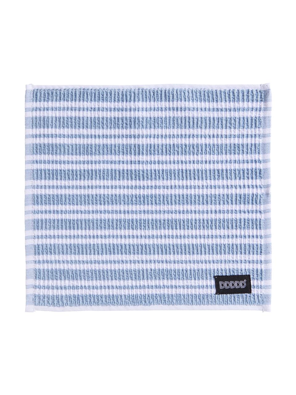 Serviettes en tissu éponge Basic Clean, 4 pièces, Coton, Bleu, blanc, larg. 30 x long. 30 cm