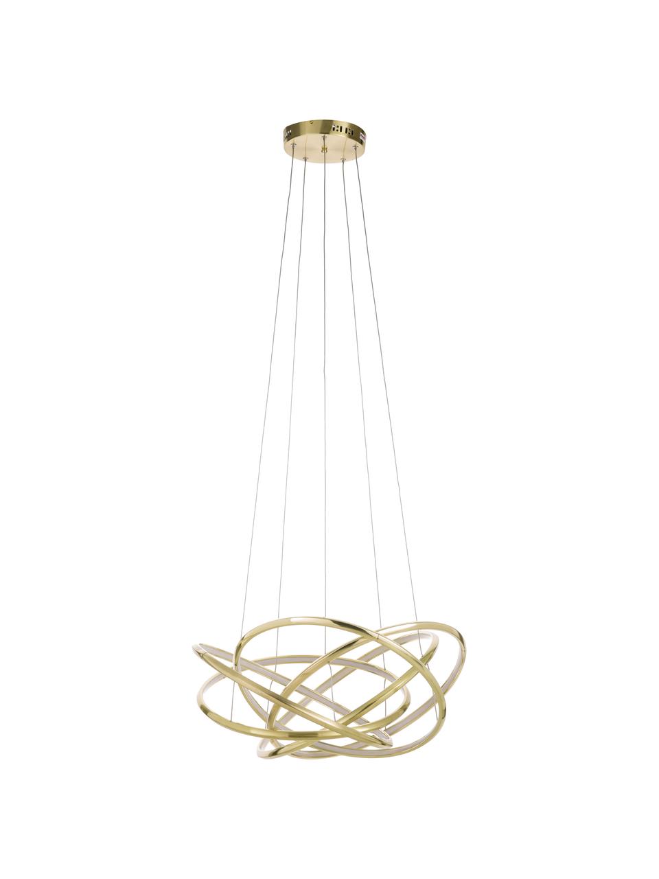 Grande suspension LED Saturn, Couleur dorée, Ø 72 x haut. 75 cm